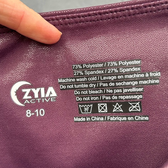 Zyia Plum Metallic Leggings, size 8-10 - Picture 10 of 11